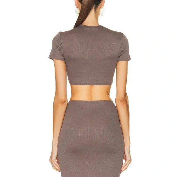 Christopher Esber Quartz Ruched Cropped T-Shirt - Picture 2 of 4